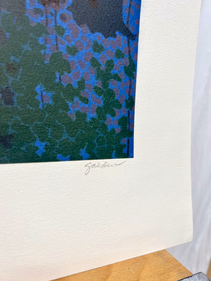 Rolland Golden, litografi/collage. Signerad, numrerad 29/65. 63x90 cm