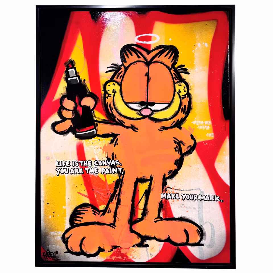 "Make your mark" Blandteknik på duk av Mike Blomqvist, 63x83 cm