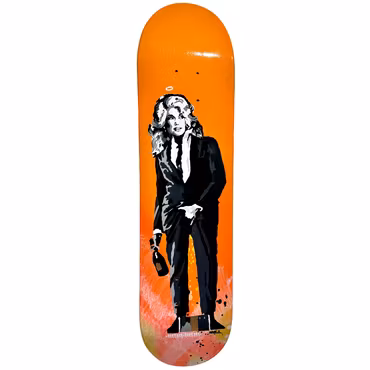 "Dolly Parton" Blandteknik på skateboard av Mike Blomqvist, 20x80 cm