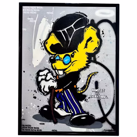 "Mindset" Blandteknik på duk av Mike Blomqvist, 63x83 cm