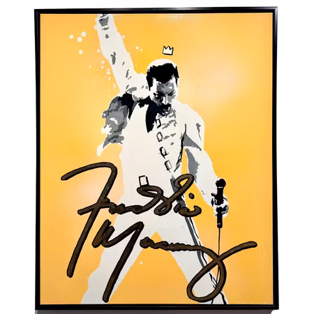 "Freddie" Blandteknik på duk av Mike Blomqvist, 82x102 cm