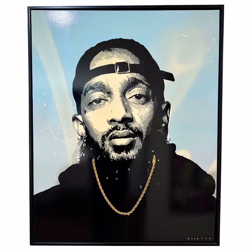 "Nipsey" Blandteknik på duk av Mike Blomqvist, 82x102 cm