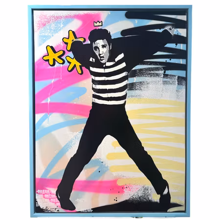 "The King" Blandteknik på duk av Mike Blomqvist, 63x83 cm