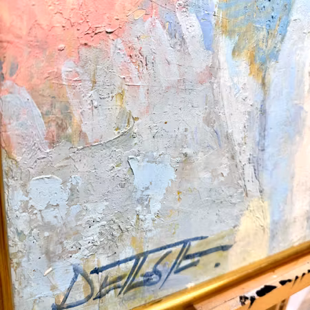"Ofattbar verklighet" Olja på duk av Stig Deteste. 78x58 cm