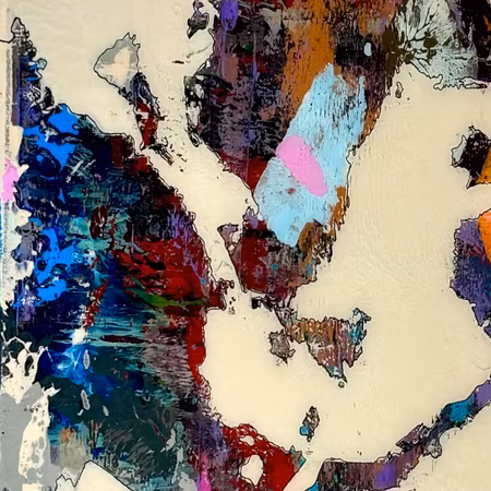 "Border on Light Cream" Alberto Ramirez LEG & Jochen Vrba. Mixed media 40x50cm