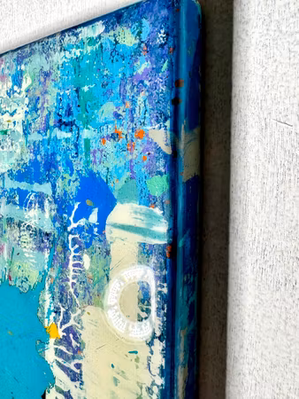 "Border on Cyan" Alberto Ramirez LEG & Jochen Vrba. Mixed media 40x50cm
