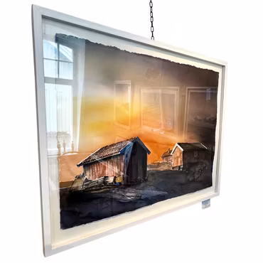 "Sjöbodeberget", akvarell av Kalle Nilsson, 76x56 cm