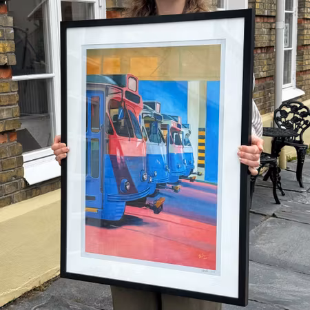 "Vagnhallen" - Limited Edition, signerad & numrerad av Elin Östberg, 50x70 cm