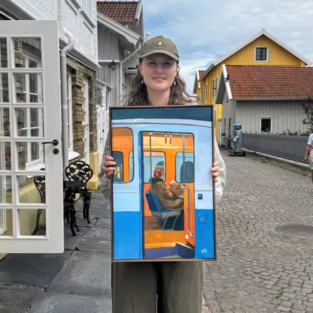 "Dröm eller längtan" - Olja på linneduk av Elin Östberg, 40x60 cm