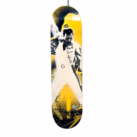 "Freddie" Blandteknik på Skateboard av Mike Blomqvist. 80x20 cm