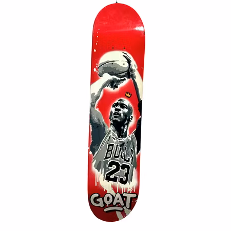 "G O A T" Blandteknik på Skateboard av Mike Blomqvist. 110x150 cm