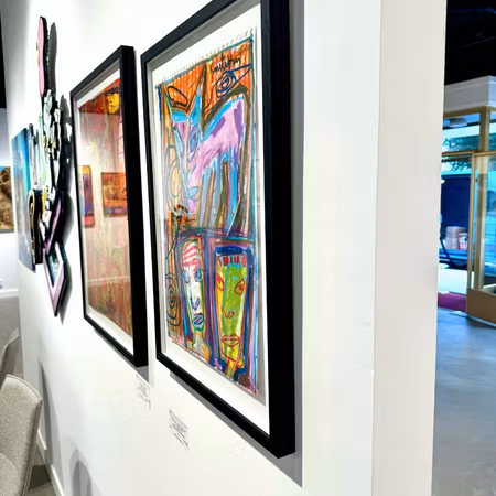 "Herren på täppan" Akryl av Mauritz Karström. 35x52 cm. Ram: 45x62 cm