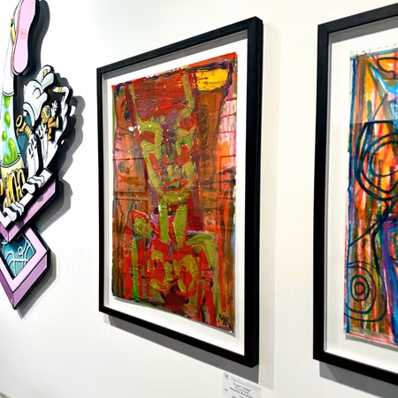 "Ingen titel" Akryl av Mauritz Karström. 45x62 cm. Ram 54x74 cm