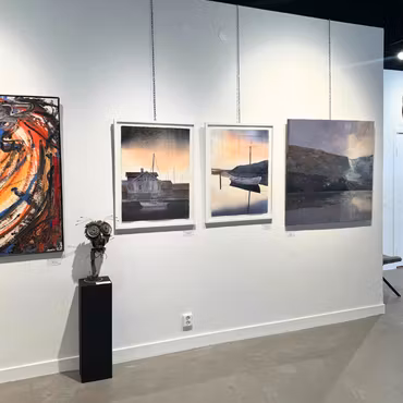 "Solen på väg ner" Akvarell av Kalle Nilsson. 56x76 cm