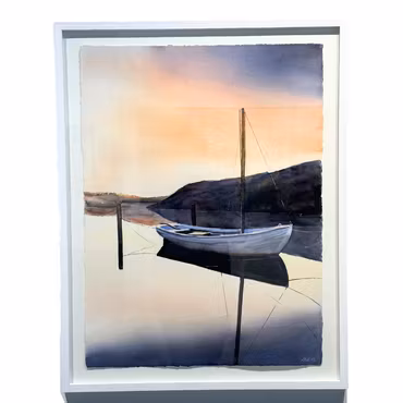 "Solen på väg ner" Akvarell av Kalle Nilsson. 56x76 cm