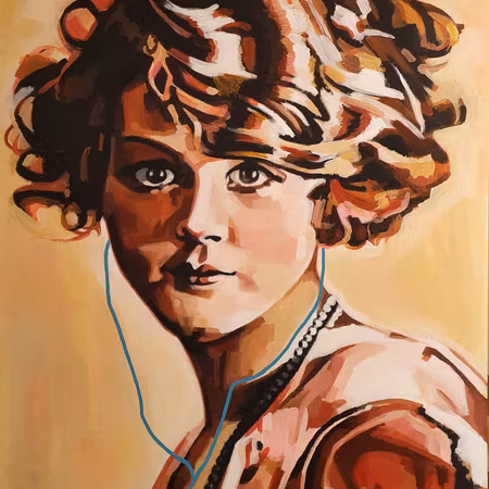 Everybody wants to rule the world - akryl på pannå av Hanna Herder 85x60 cm