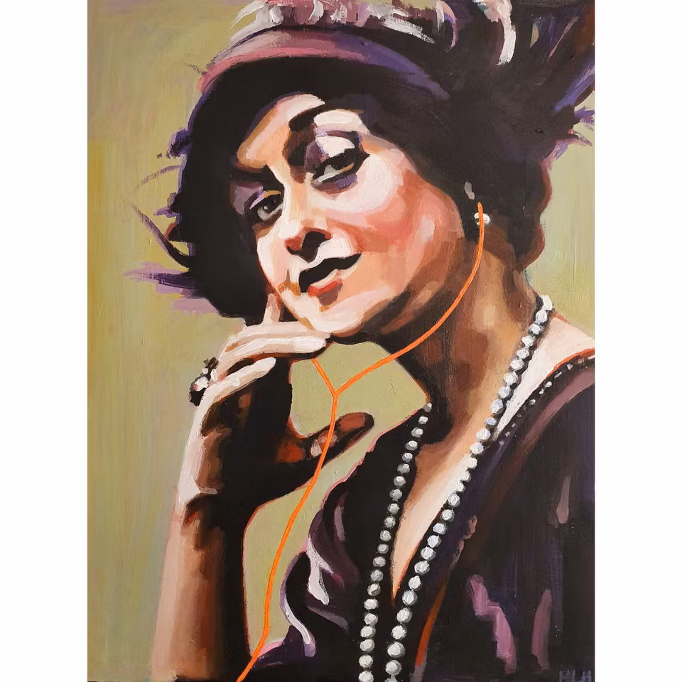 "Lust for life" - akryl på pannå av Hanna Herder 30x30 cm
