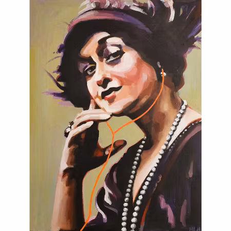 "Lust for life" - akryl på pannå av Hanna Herder 30x30 cm