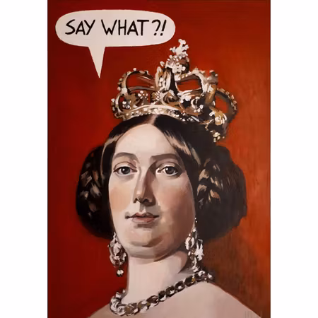 SAY WHAT - akryl på pannå av Hanna Herder 61x43 cm