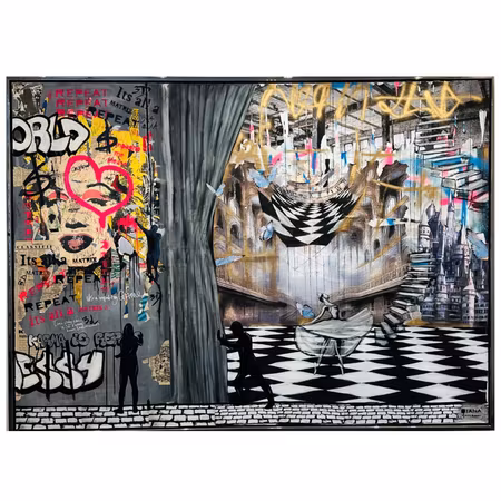 En reva i tiden no 3 - blandteknik på duk av Diana Wahlborg 206x150 cm