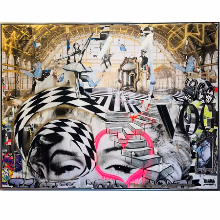 En reva i tiden no 2 - blandteknik på duk av Diana Wahlborg 199x150 cm