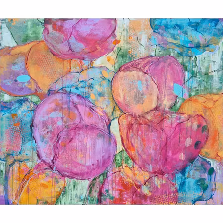 Soul to soul - akryl på duk av Hanna Ekegren 120x100 cm