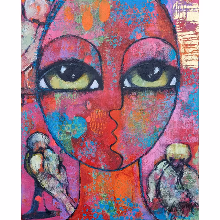 As above, so below - akryl på duk av Hanna Ekegren 38x46 cm