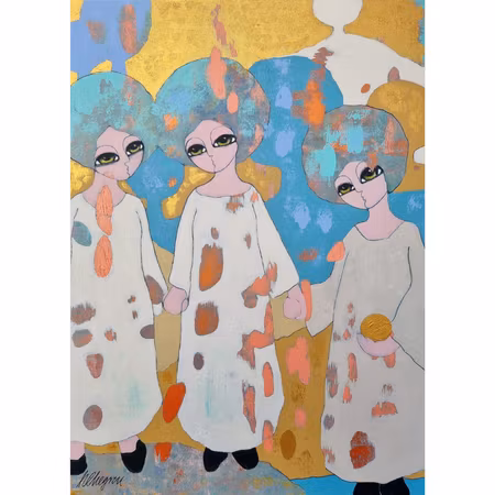 Stjärnor under stjärnorna - akryl på duk av Hanna Ekegren 70x100 cm