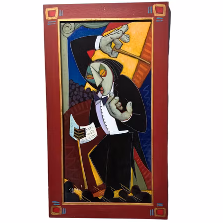 "Dirigenten" Olja på duk av Thierry Miramon 53x93 cm