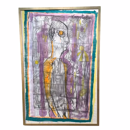 "Ingen titel" Akvarell/Pastell av Mauritz Karström 104x157 cm