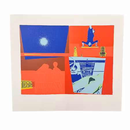 Litografi av Børge Sørensen-Sornum, 63,5 x 55 cm