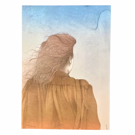 Bruno Bruni, "Solitudine" Litografi, numrerad, signerad -1982. 30x42 cm