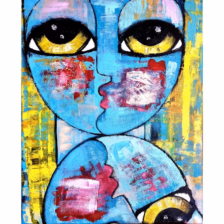 'What's the story morning glory' - Akryl på duk av Hanna Ekegren. 33x41 cm