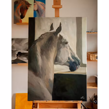 "Insikt" olja på duk av Elin Östberg. 70x100 cm.