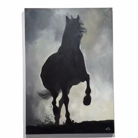 "Scen 2" olja på duk av Elin Östberg. 70x100 cm.