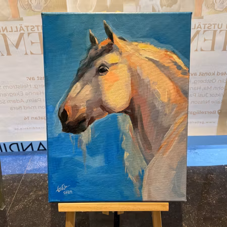 "Frostbiten" olja på duk av Elin Östberg. 30x40 cm.