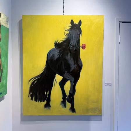 "Romeo" olja på duk av John Ma. 110x150 cm.
