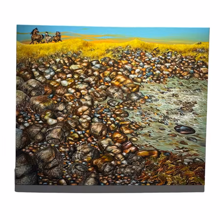 "The End" akryl på duk av Bjørn Lindow. 120x100 cm.