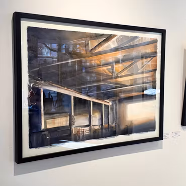 "Inga hästar hemma" akvarell av Kalle Nilsson. 121x91 cm.