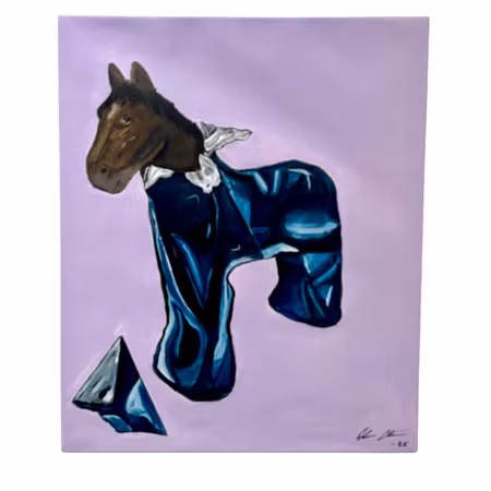 "Best gift ever" akryl på duk av Adam Ström. 45x55 cm.