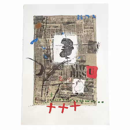 "Ingen titel", litografi av James Coignard (1925-2008), 50x70 cm.