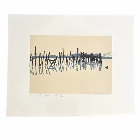 "Den Gamla bryggan", litografi av Lars Nyström, 51x41 cm. 114/280