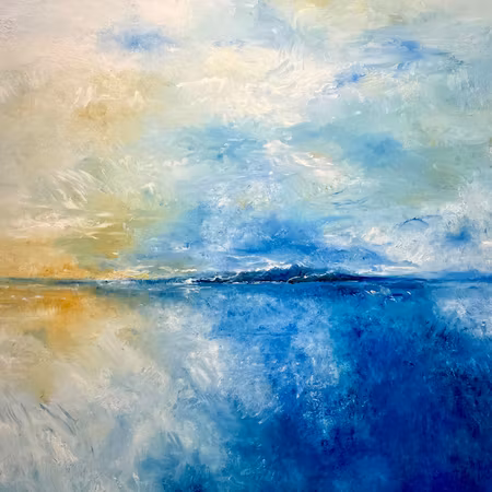 Summer morning, olja på duk av Lo Fehrling, 123x143 cm
