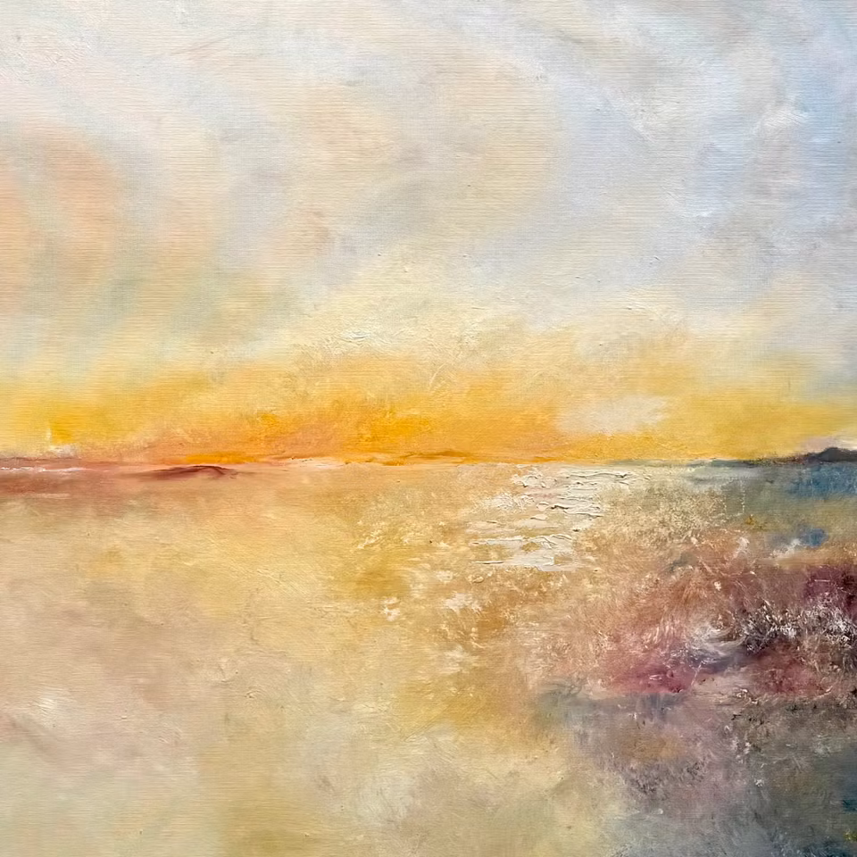 'A magical night', olja på duk av Lo Fehrling, 124x104 cm