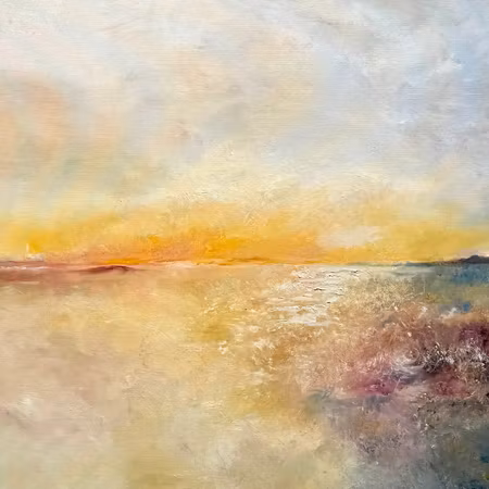 A magical night, olja på duk av Lo Fehrling, 123x123 cm