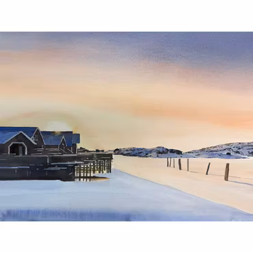 Februari 15.34, akvarell av Kalle Nilsson, 93x73 cm