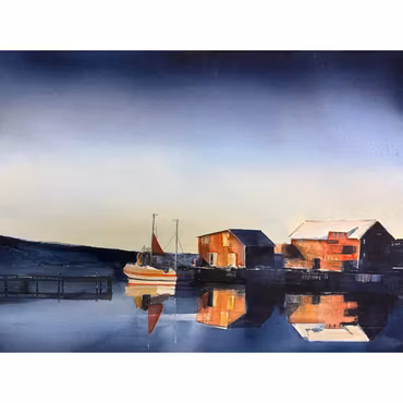 Heestrand, akvarell av Kalle Nilsson, 93x73 cm