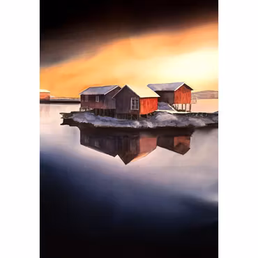 Källö Knippla, akvarell av Kalle Nilsson, 165x115 cm