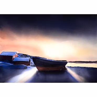 Lysekil, akvarell av Kalle Nilsson, 123x93 cm