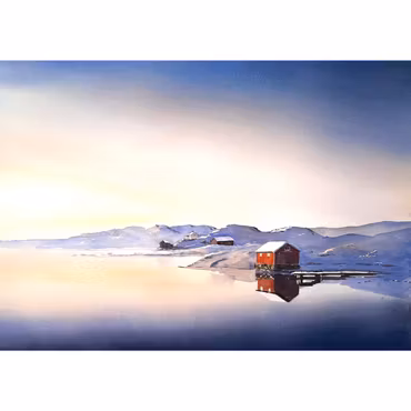 Minusgrader, akvarell av Kalle Nilsson, 123x93 cm